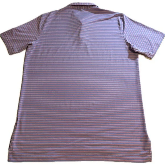 PETER MILLAR Summer Comfort Polo Shirt Blue Pink Purple Pastel Sz L Mens Golf - Picture 6 of 10